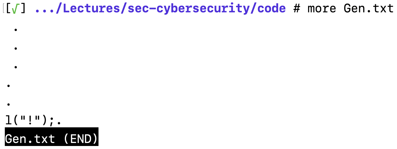 Generierter Text auf der Konsole
